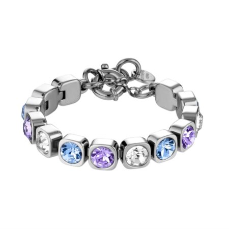chunky armbånd med lilla og blå krystaller fra dyrberg kern